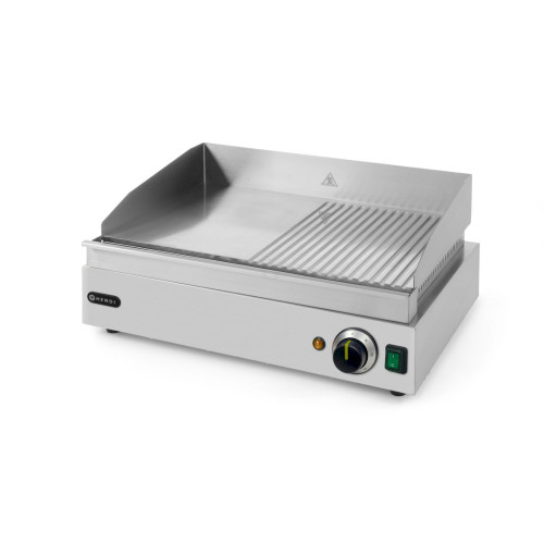 Hendi Grillplatte Profi Line, 1/2 glatt, 1/2 gerillt, 230 V /2,4 kW, 550 x 380 x (H) 240 mm