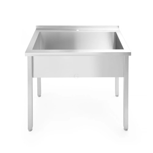 Hendi Budget-Line Einzelspültisch ohne Frontabdeckung geschraubt 1000x600x(H)850mm