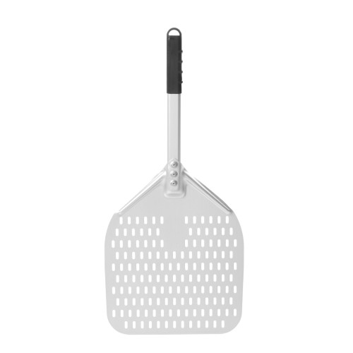 Hendi Pizzaschaufel - eckig, gelocht, kurzer Griff, 305 x 560 mm