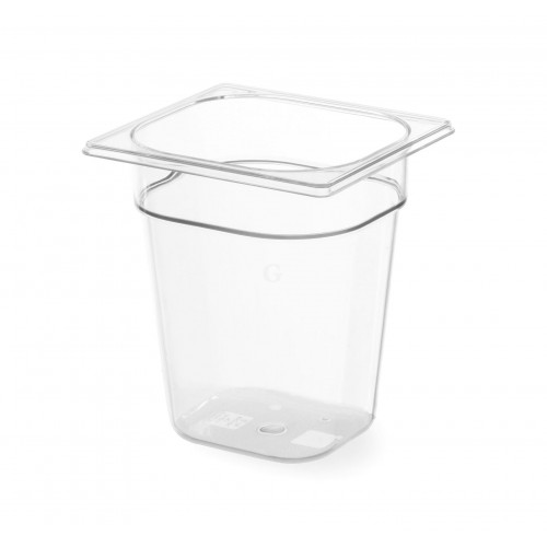 Hendi Gastronorm Behälter GN 1/6, 1,6L, Polykarbonat transparent, 176x162x(H)100mm