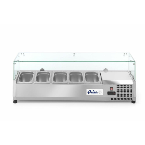 Hendi Aufsatz-Kühlvitrine Gastronorm 1/4, 7 x GN 1/4, -2 / 8 ˚C, 230 V / 0,18 kW, R600a, 1505 x 335 x (H) 430 mm