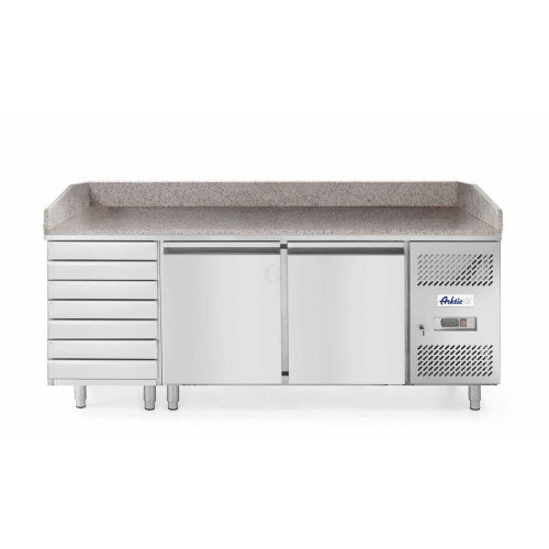 Hendi Pizzatisch, zweitürig mit 7 Schubladen 280 L, 250 L, -2 / 8 ˚C, 230 V / 0,25 kW, R600a, 2010 x 800 x (H) 875 mm