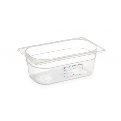 Hendi HACCP Aufbewahrungsbehälter, GN 1/4, 1,8L, Transparent, 265x162x(H)65mm