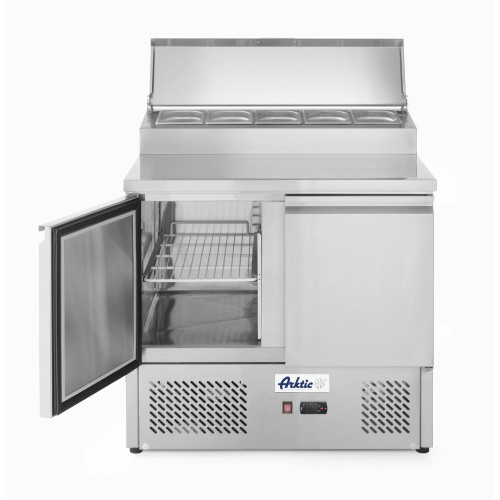 Hendi Kühltisch, zweitürig mit Aufsatz-Kühlvitrine 300 L, -2 / 8 ˚C, 230 V / 0,31 kW, R600a, 900 x 700 x (H) 1055 mm