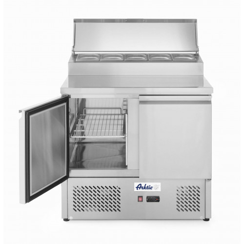Hendi Kühltisch, zweitürig mit Aufsatz-Kühlvitrine 300 L, -2/8˚C, 230V/310W, R600a, 900x700x(H)1055mm
