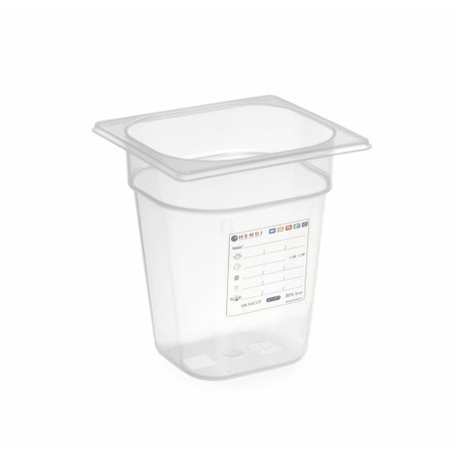 Hendi HACCP Aufbewahrungsbehälter, GN 1/6, 1,6 L, Transparent, 176 x 162 x (H) 100 mm
