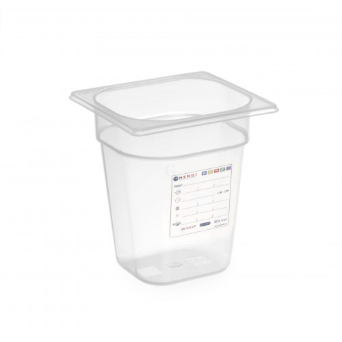 Hendi HACCP Aufbewahrungsbehälter, GN 1/6, 1L, Transparent, 176x162x(H)65mm