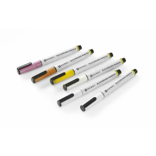 Hendi Kreidemarker 1 mm, 3 x weiß, 1 x rosa, 1 x gelb, 1 x bronzefarben, 6 Stk