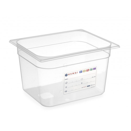 Hendi HACCP Aufbewahrungsbehälter, GN 1/2, 9,5L, Transparent, 325x265x(H)150mm