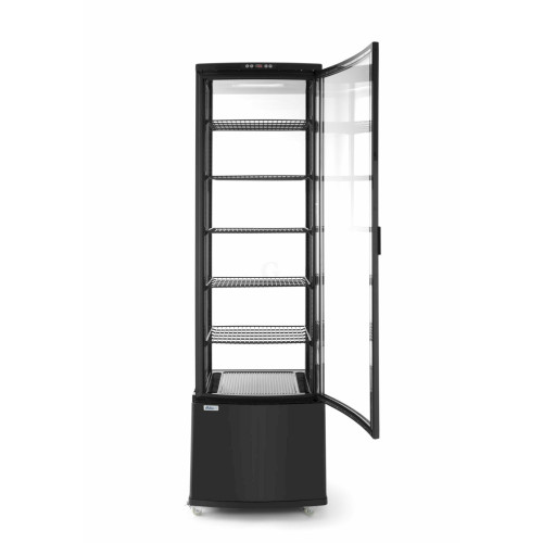 Hendi Kühlvitrine 270 Liter, schwarz, 2 / 8 ˚C, 230 V / 0,29 kW, R290, 556 x 526 x (H) 1913 mm
