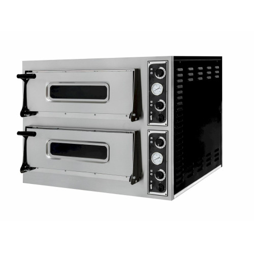 Hendi Pizzaofen Basic 44, 2 Kammern, 45 / 455 ˚C, 400 V / 9,4 kW, 975 x 814 x (H) 745 mm