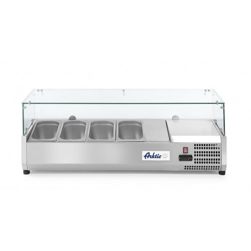 Hendi Aufsatz-Kühlvitrine Gastronorm 1/3, 6x GN 1/3, -2/8˚C, 230V/180W, R600a, 1405x395x(H)430mm