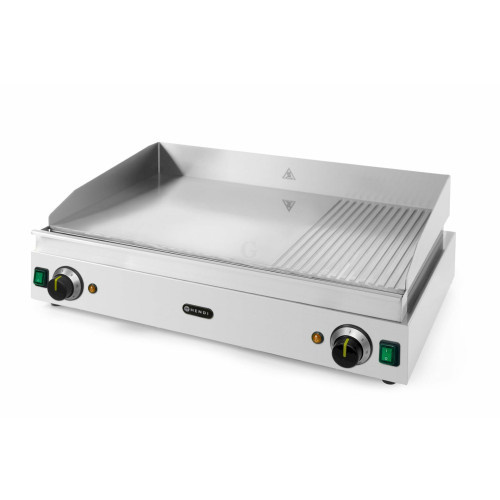 Hendi Grillplatte Profi Line, 2/3 glatt, 1/3 gerillt, 230 V / 3,5 kW, 720 x 530 x (H) 250 mm