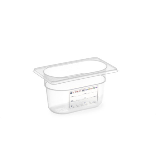 Hendi HACCP Aufbewahrungsbehälter GN 1/9, 0,6L, Transparent, 176x108x(H)65mm