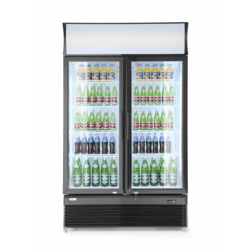 Hendi Kühlschrank 618 L mit 2 Glastüren, 2 / 10 ˚C, 230 V / 0,4 kW, R290, 1120 x 595 x (H) 1965 mm