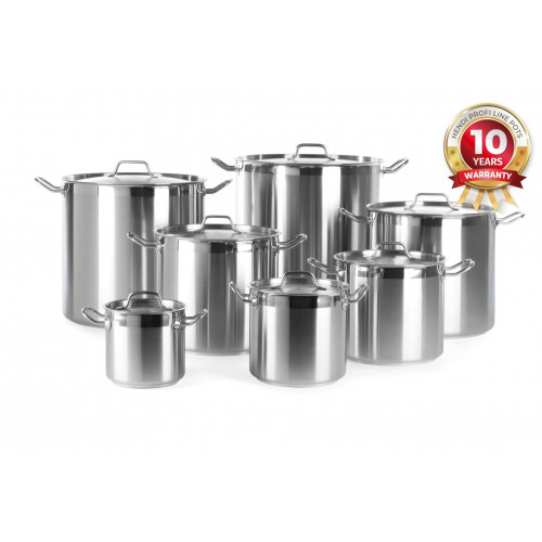 Hendi Kochtopf, hoch - mit Deckel, Profi Line, 10L, ø240x(H)220mm