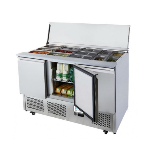 Atosa ICE3850GR 3 Türiger Saladette mit Schiebedeckel 4 x GN1/1