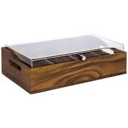 APS Besteckbehälter VINTAGE mit Deckel, braun