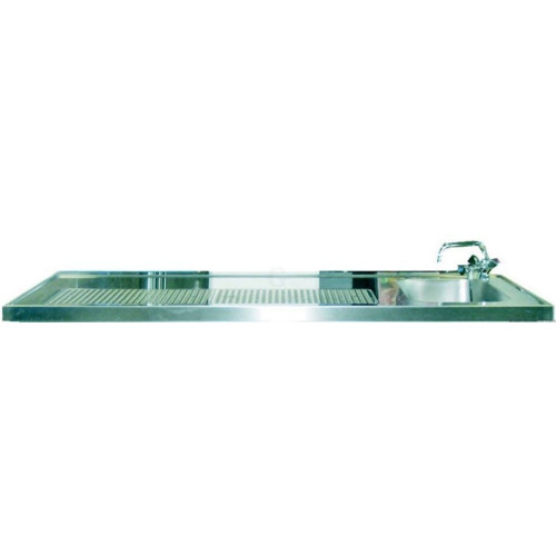 KBS Schanktischabdeckung 1600x700mm mit Aufkantung 1 Becken rechts