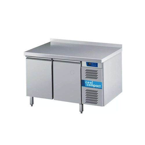 Cool Compact Magnos Kühltisch 2 x GN 1/1 - 2 x 1/2 Züge, 1 Tür mit Tischplatte, hinten aufgekantet 