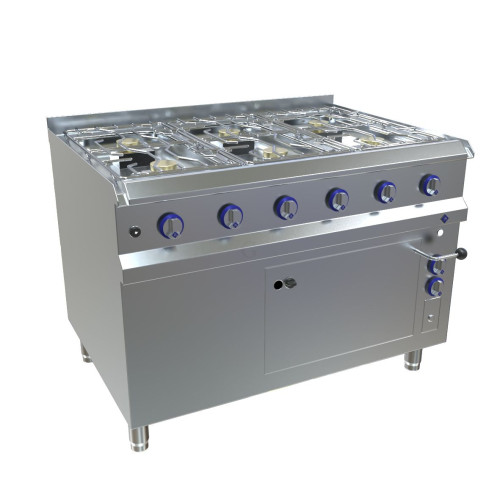 MKN Optima 850 Gas Herd 6-flammig mit E-Backofen 2/1 GN