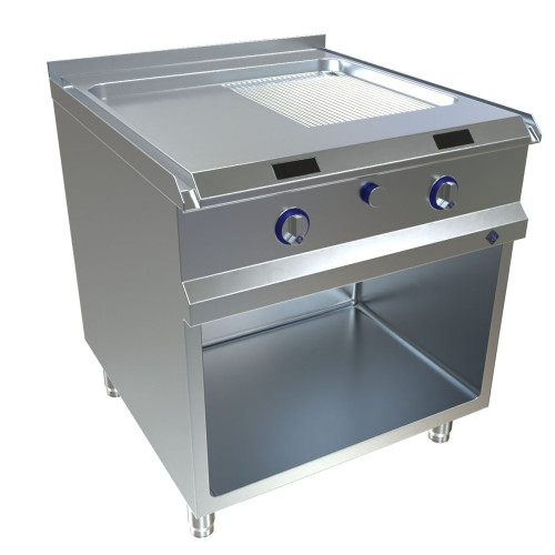 MKN Optima 850 Elektro Griddleplatte 800 halb geriffelt MaxPower mit OPTIMA Control