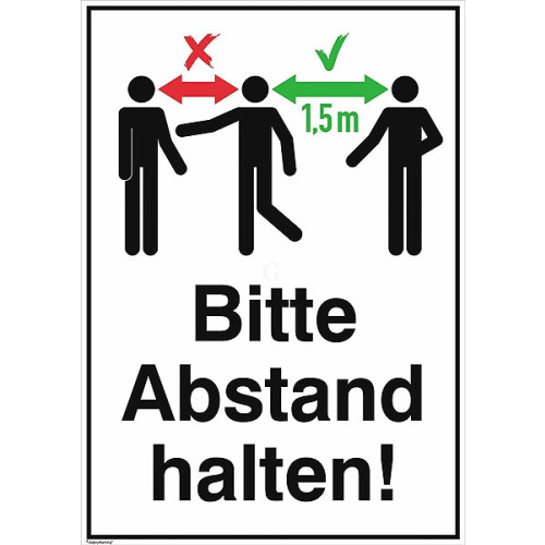 Contacto Schild "Bitte Abstand halten", PVC-Kunststoffplatte