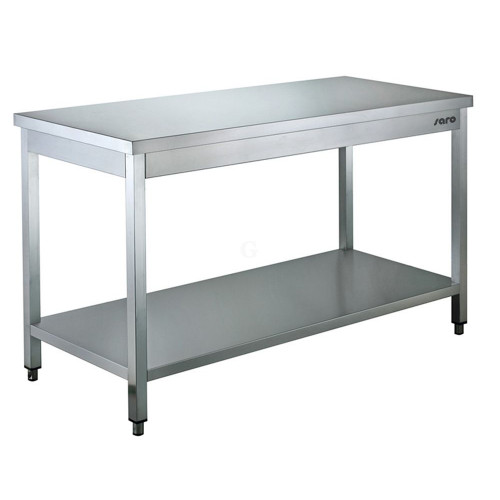SARO Edelstahltisch zerlegbar, mit Unterblatt - 700 mm Tiefe, 1600mm
