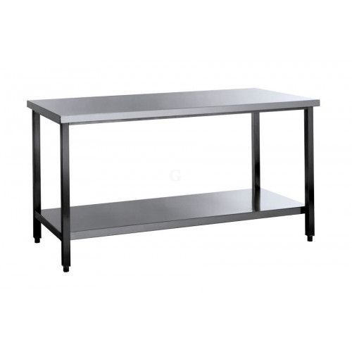 Edelstahl Arbeitstisch mit Grundboden Serie Standard-30