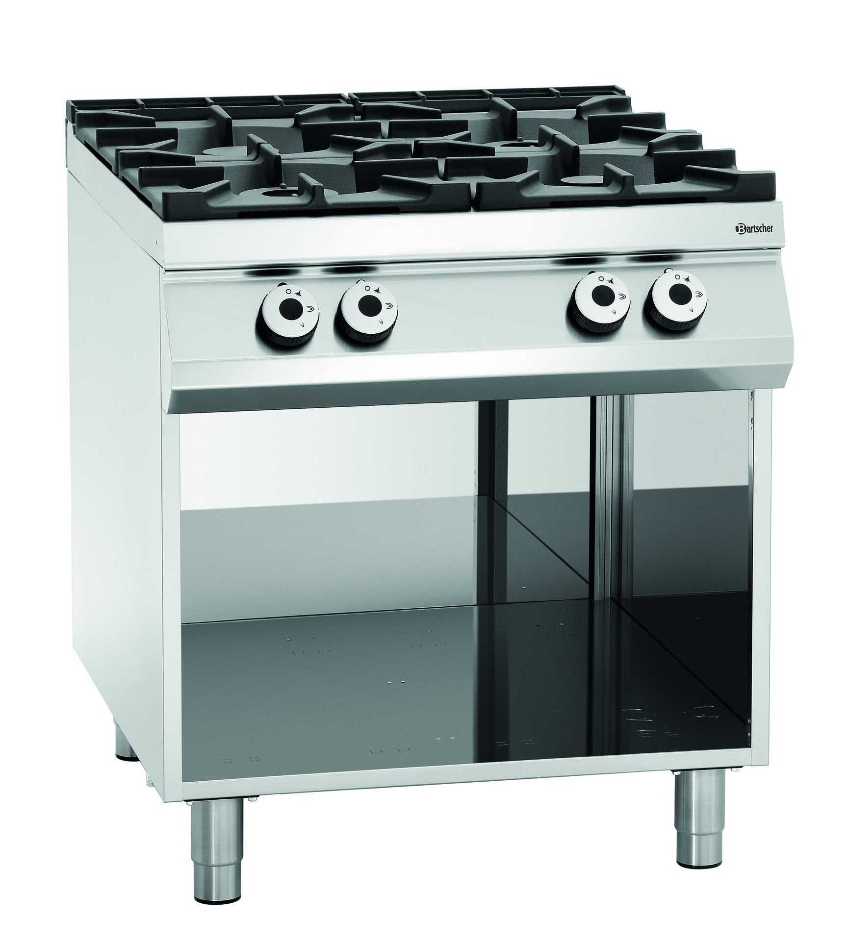 Bartscher 4 Flammen Gasherd m. Unterbau, offen B800 Serie ...