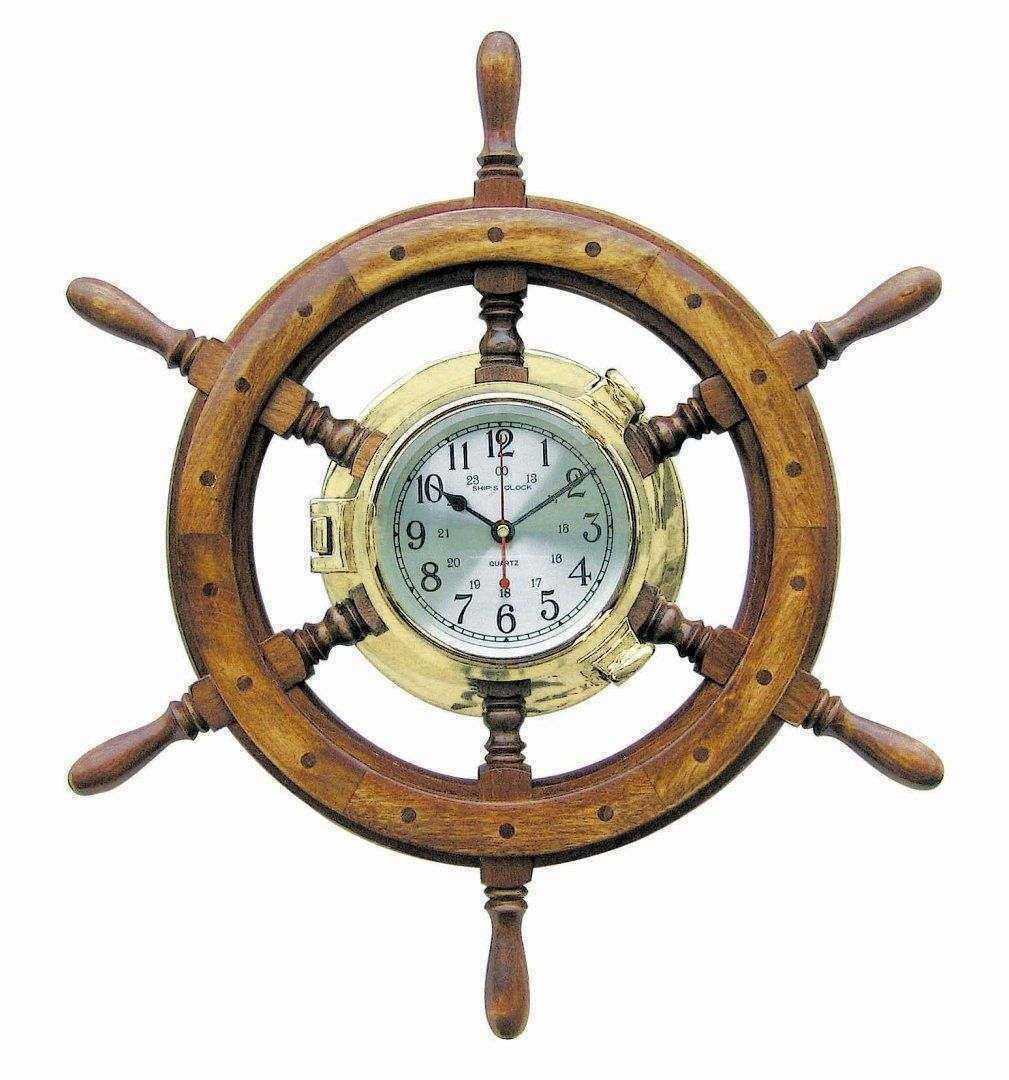 Sea Club Bullaugen-Uhr im Steuerrad 60 cm