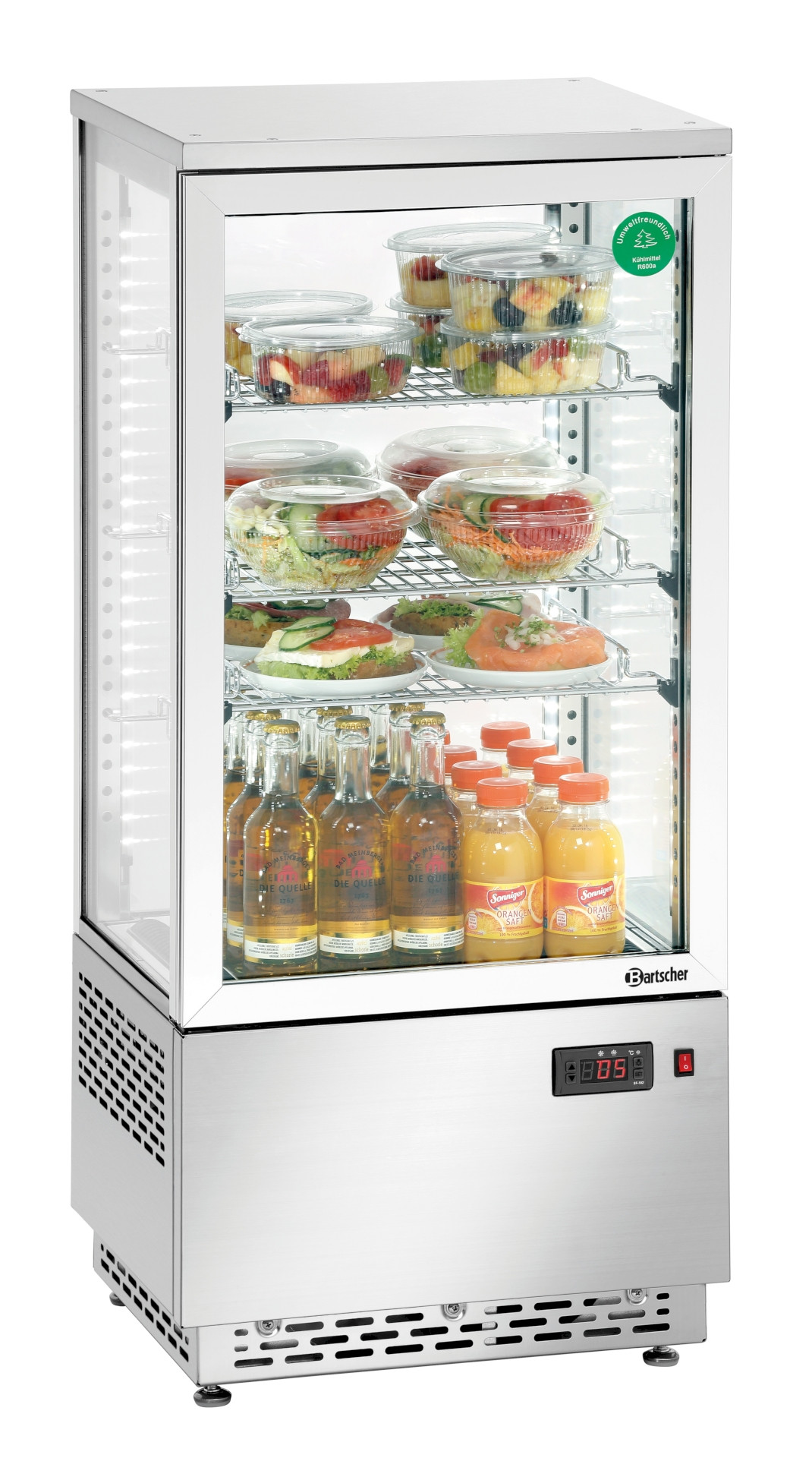 Bartscher Mini-Kühlvitrine 78L Edelstahl | Gastrodax®