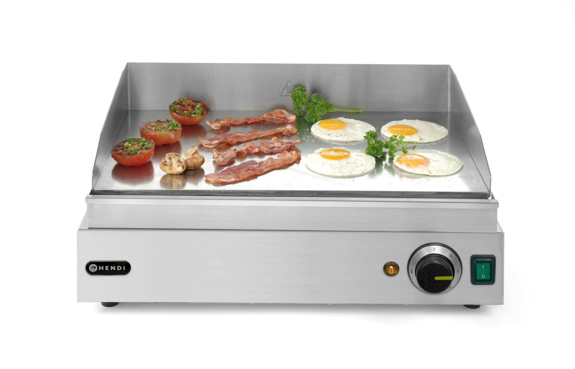 HENDI Elektro Grillplatte 2400W - Professioneller Tischgrill Bis 300°C