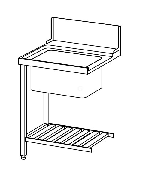 Winterhalter Zulauftisch 625 mm für PT Serie BR 711