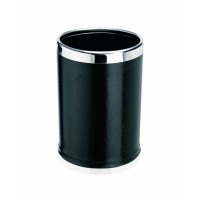 WAS Papierkorb Ø 22 cm Höhe 31,5 cm schwarz pulverbeschichtet Stahl