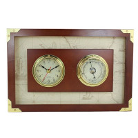 SeaClub Uhr und Barometer im Holzrahmen Hauptansicht