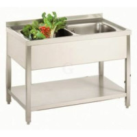 Gastro-Steel Edelstahl Spültisch mit 2 Becken 1200x600 mm