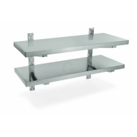 WAS Wandregal mit 2 Böden höhenverstellbar 100 x 35 cm Chromnickelstahl-20