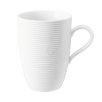 Seltmann Weiden BEAT Maxi-Becher mit Henkel 0,45 l mit Relief , weiß