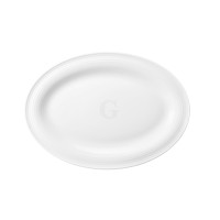 Seltmann Weiden BEAT Servierplatte 25x18 cm, schmal oval mit Relief, weiß