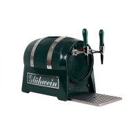 Gastro Schankanlagen Getränkedurchlauferhitzer 2-leitig, 9 kW mit Luftkompressor für externe Pumpen, Fassform