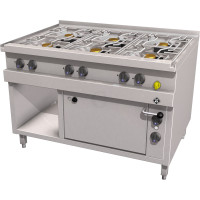 MKN Optima 850 Gas Herd 6-flammig mit E-Backofen 2/1 GN