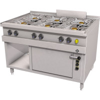 MKN Optima 850 Gas Herd 6-flammig mit Gas-Backofen 2/1 GN