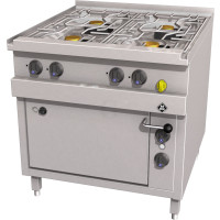 MKN Optima 850 Gas Herd 4-flammig mit E-Backofen 2/1 GN