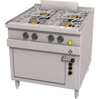MKN Optima 850 Gas Herd 4-flammig mit Gas-Backofen 2/1 GN