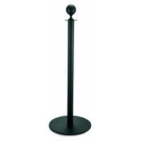 WAS Abgrenzungspfosten Classic mit flachem Fuß Kugel schwarz pulverbeschichtet Edelstahl-20