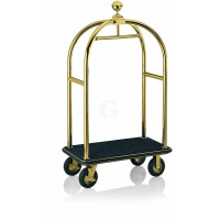 WAS Gepäckwagen 113 x 62 x 191 cm goldfarben schwarzer Teppich Edelstahl-20