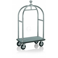 WAS Gepäckwagen 113 x 62 x 191 cm silberfarben gebürstet grauer Teppich Edelstahl-20