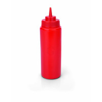 WAS 6 x Quetschflasche Ø 8 cm 0,95 Liter rot Polyethylen