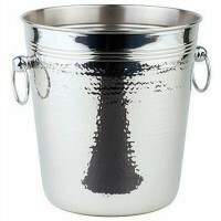 APS Wein-/ Sektkühler Edelstahl poliert 21x21,5 cm HAMMERSCHLAG